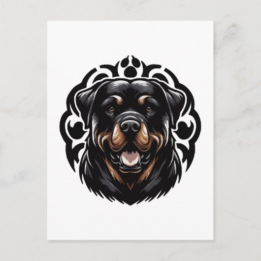 Rottweiler Honden Gezicht Briefkaart (Voorkant)