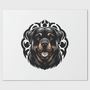 Rottweiler Honden Gezicht Cadeaupapier