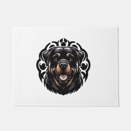 Rottweiler Honden Gezicht Deurmat (Voorkant)