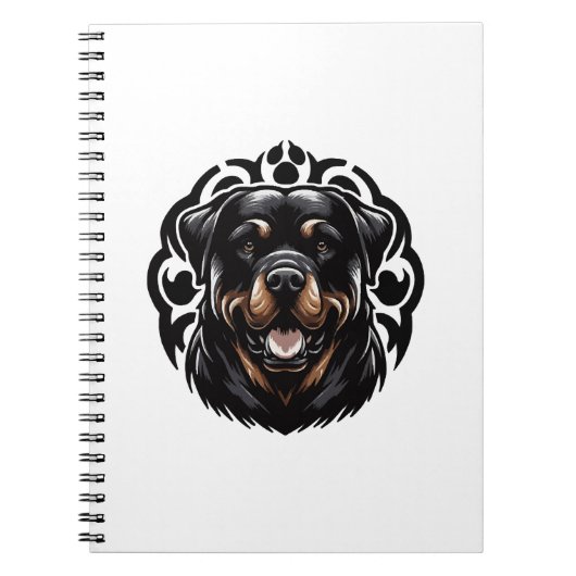 Rottweiler Honden Gezicht Notitieboek (Voorkant)