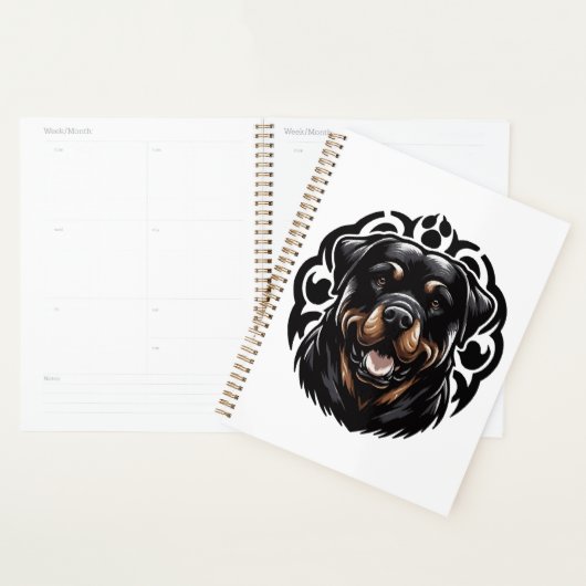 Rottweiler Honden Gezicht Planner (Display)