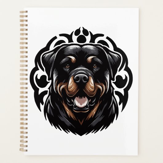 Rottweiler Honden Gezicht Planner (Voorkant)