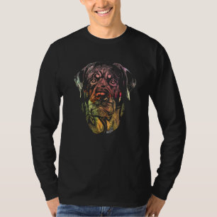 Rottweiler Honden Gezicht Portret Schilderen Hond  T-shirt