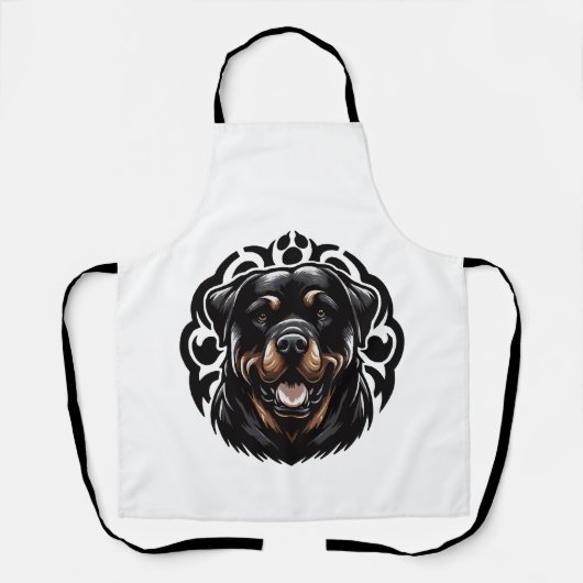 Rottweiler Honden Gezicht Schort (Voorkant)