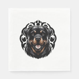 Rottweiler Honden Gezicht Servet