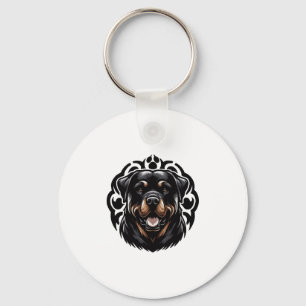 Rottweiler Honden Gezicht Sleutelhanger