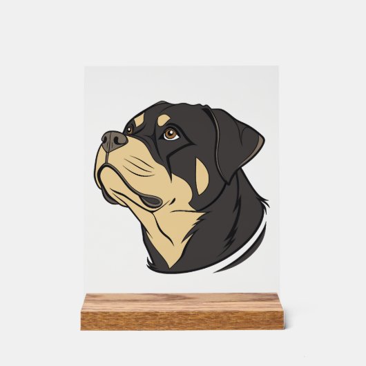 Rottweiler Honden Kunst Acryl Bord (Voorkant)