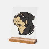 Rottweiler Honden Kunst Acryl Bord (Hoek)