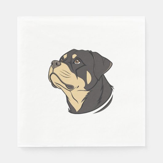 Rottweiler Honden Kunst Servet (Voorkant)