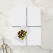 Rottweiler honden omringd door zonnebloemen cadeaulabel (Met Touw)