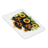 Rottweiler honden omringd door zonnebloemen magneet (Rechterzijde)