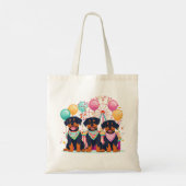 Rottweiler honden op een kermis tote bag (Achterkant)