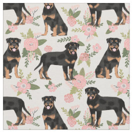 Rottweiler honden perzikfloralen stof