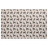 Rottweiler honden perzikfloralen stof (Fat Quarter)