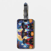 Rottweiler Honden Pompoen Halloween Grappig Bagagelabel (Achterkant verticaal)