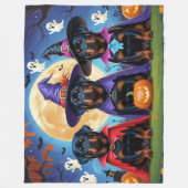 Rottweiler Honden Pompoen Halloween Grappig Fleece Deken (Voorkant)