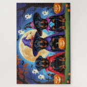Rottweiler Honden Pompoen Halloween Grappig Legpuzzel (Verticaal)