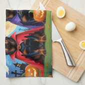 Rottweiler Honden Pompoen Halloween Grappig Theedoek (Quarter Fold)