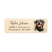 Rottweiler-honden retouradreslabel etiket (Voorkant)