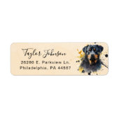 Rottweiler-honden retouradreslabel etiket (Voorkant)