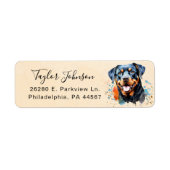Rottweiler-honden retouradreslabel etiket (Voorkant)