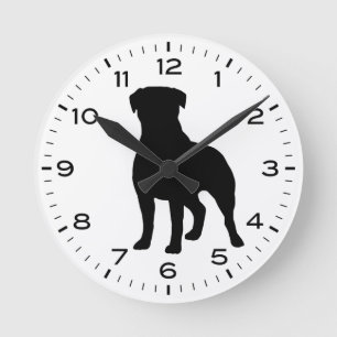 Rottweiler Honden Silhouet Ronde Klok