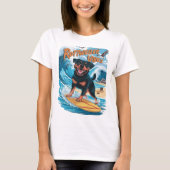Rottweiler Honden Surfen Avontuur T-shirt (Voorkant)