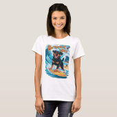 Rottweiler Honden Surfen Avontuur T-shirt (Voorkant volledig)