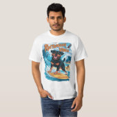 Rottweiler Honden Surfen Avontuur T-shirt (Voorkant volledig)