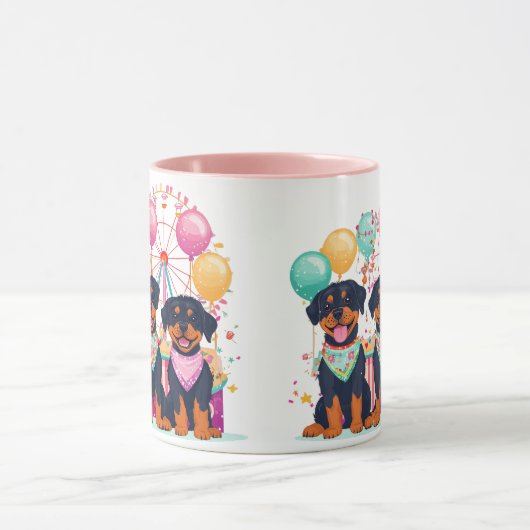 Rottweiler honden tijdens carnaval mok (Midden)