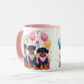 Rottweiler honden tijdens carnaval mok (Voorkant links)