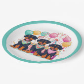 Rottweiler honden tijdens carnaval papieren bordje (Gekanteld)