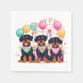 Rottweiler honden tijdens carnaval servet