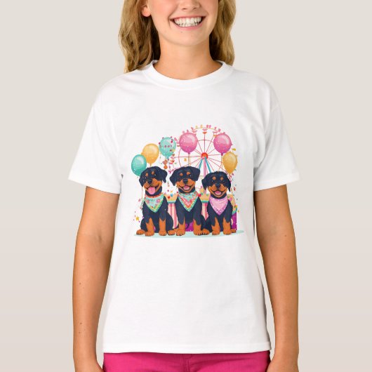 Rottweiler honden tijdens carnaval t-shirt (Voorkant)