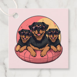 Rottweiler Honden Zomer Zwembad Floaties Bedankjes Labels