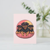 Rottweiler Honden Zomer Zwembad Floaties Briefkaart (Staand voorkant)