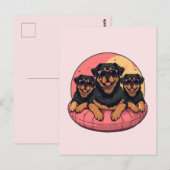 Rottweiler Honden Zomer Zwembad Floaties Briefkaart (Voorkant / Achterkant)