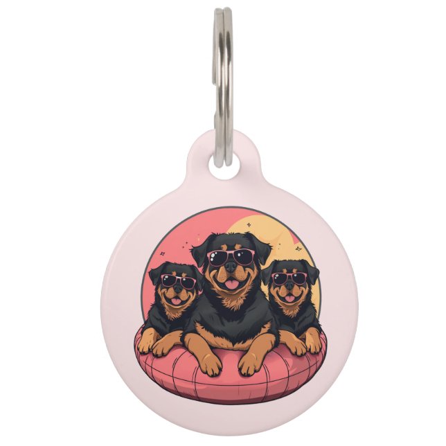 Rottweiler Honden Zomer Zwembad Floaties Huisdierpenning (Voorkant)