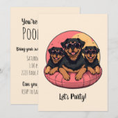 Rottweiler Honden Zomer Zwembad Floaties Kaart (Voorkant / Achterkant)