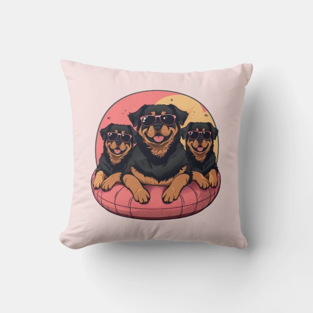 Rottweiler Honden Zomer Zwembad Floaties Kussen (Voorkant)