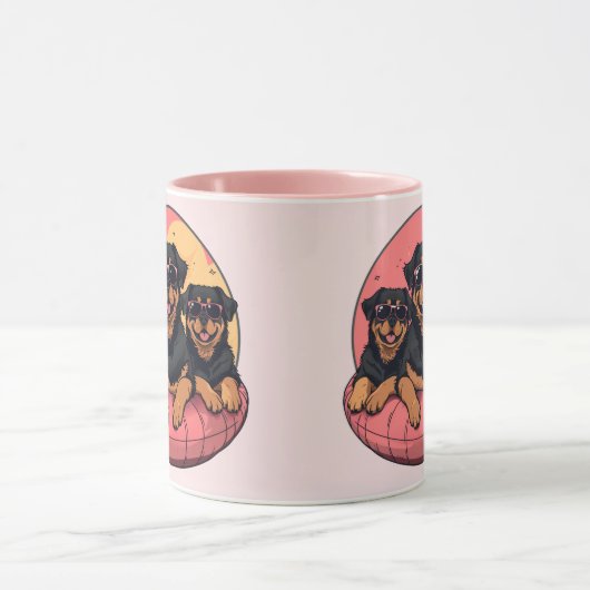 Rottweiler Honden Zomer Zwembad Floaties Mok (Midden)