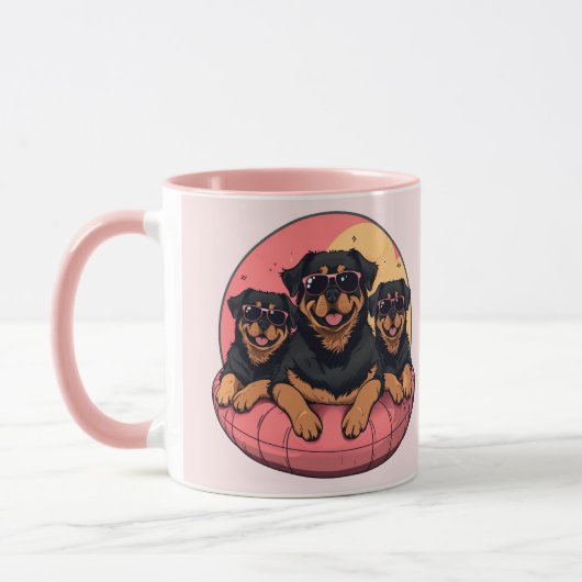 Rottweiler Honden Zomer Zwembad Floaties Mok (Links)