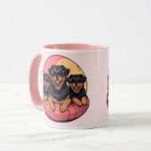 Rottweiler Honden Zomer Zwembad Floaties Mok (Voorkant links)