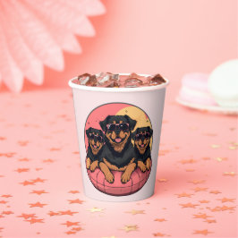 Rottweiler Honden Zomer Zwembad Floaties Papieren Bekers