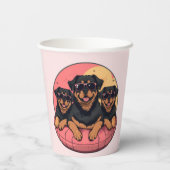 Rottweiler Honden Zomer Zwembad Floaties Papieren Bekers (Achterkant)