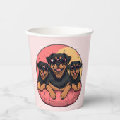 Rottweiler Honden Zomer Zwembad Floaties Papieren Bekers (Voorkant)
