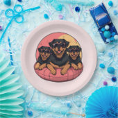 Rottweiler Honden Zomer Zwembad Floaties Papieren Bordje (Feest)