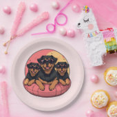 Rottweiler Honden Zomer Zwembad Floaties Papieren Bordje (Feest)