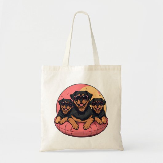 Rottweiler Honden Zomer Zwembad Floaties Tote Bag (Voorkant)