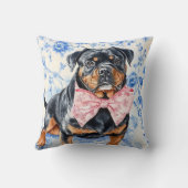 Rottweiler Hondenblauw Toile Kussen (Achterkant)